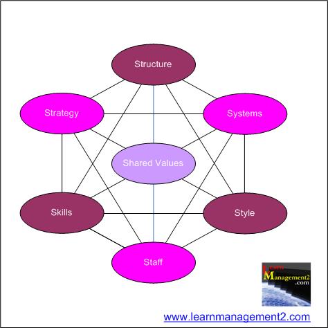 Diagram showing the components of McKinsey 7S Diagram