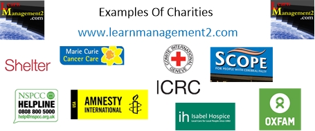 Photo showing example logos used by charities